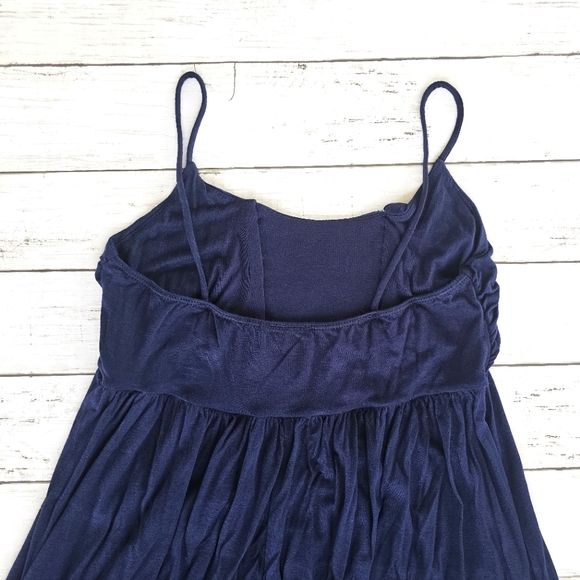 NEW rue21 Navy Blue White Pearl Beaded Summer Beach Dress Spagetti Straps Mini - Picture 6 of 7